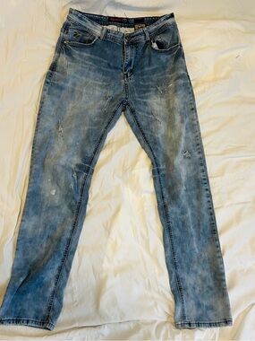 Toku Slim Light Blue Distressed Men's Jeans